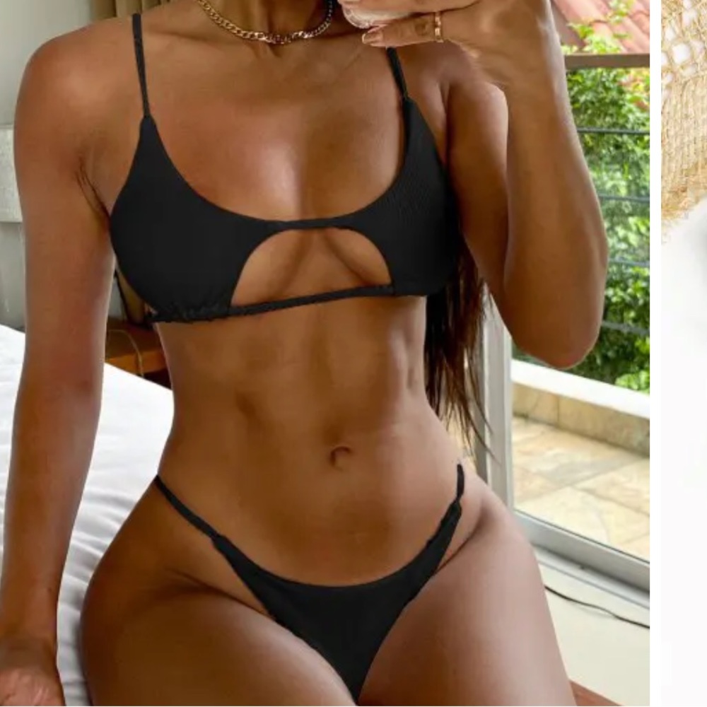 Two piece bikini set - black size M